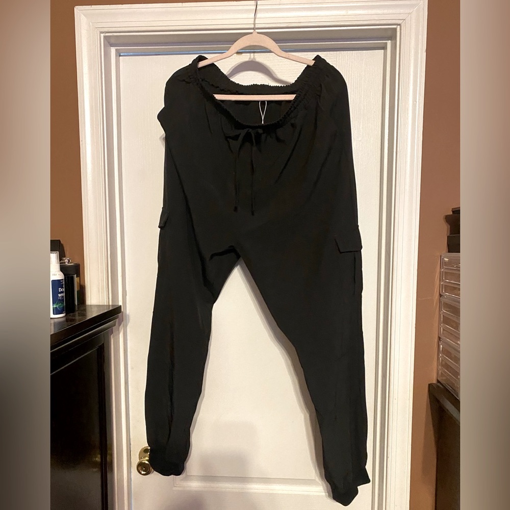 Cargo Pants with Pockets Casual Loose Drawstring Waist Long Pants